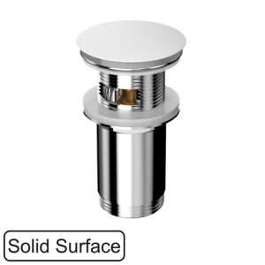 Донный клапан для умывальника, клик-клак (бел.мат) WHITECROSS