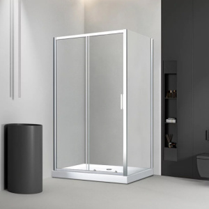 Душевой уголок Veconi Rovigo RV-046 100x80 профиль хром, стекло прозрачное